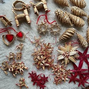 Vintage Scandinavian Straw Ornaments